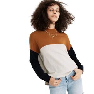 MADEWELL Women’s Colorblocked Ashbury Mockneck Alpaca Blend Sweater